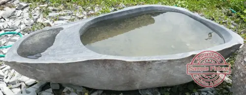 Product image of the product “Riverstone basin, natural surface, polished inside. Dia approx 121-130cm Height 41-50cm ”
